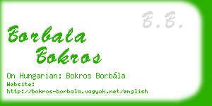 borbala bokros business card