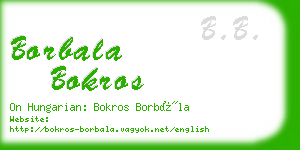 borbala bokros business card